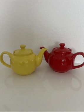 (old Amsterdam)2-Ceramic Teapot Set - Pink and Black, microwave& dishwasher safe